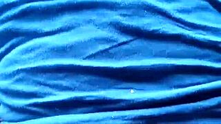 The busty amateur in lingerie enjoys a homemade blowbang with anal and deepthroat