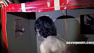 Intense interracial blowjob on monster cock