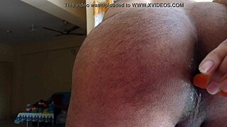 butt fucking with a carrot in wild solo action