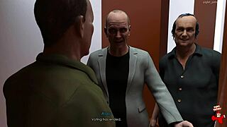 Anna's threesome with old guys in heels