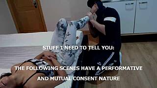 Gabriela Pliant Feels Belly Punches and Foot Worship in Fetish Session