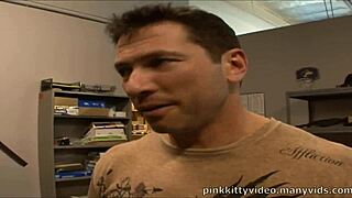 short hair blonde jasmine jolie drilled by construction boss