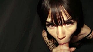 Petite tattooed teen bent over in doggystyle deepthroat to orgasm