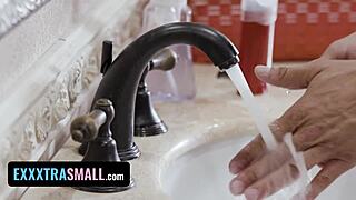 Mischievous Step-Daughter Seduces Step-Daddy for Attention with Wild Moves at Exxxtrasmall 18+