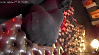 german mistress in black pantyhose gets legs kissed and sucked