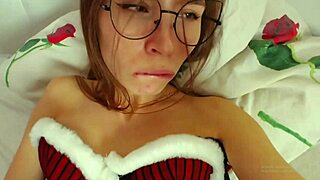 watch horny gf with glasses masturbate