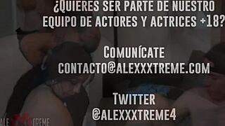 Terminan corriendose in a wild cuarteto with chubby babes squirting