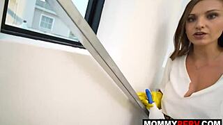 Oh wow, busty step mom sucks stepson with big tits and downblouse tease!