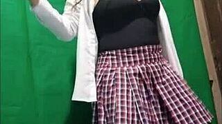 student drops low to seduce professor with homemade videos of her ebony tits and juicy pussy