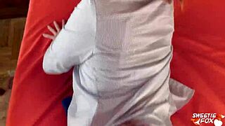 redhead neighbor invited for anal creampie with toys