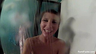 romi rain masturbates in shower nude
