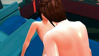 the sims 4 couple's passionate hentai sex in 3d cartoon world