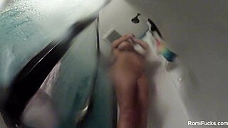 romi rain masturbates in shower nude