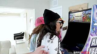 arcade hoes turn into horny fuck buddies with big tits and asses