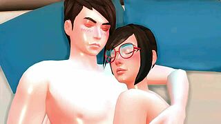 the sims 4 couple's passionate hentai sex in 3d cartoon world