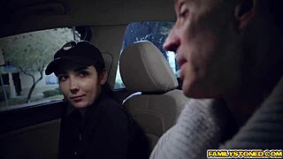 Brunette gets bent over for some hardcore fun with a big cock