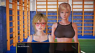 my new family plays with blonde tits in game