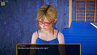 my new family plays with blonde tits in game