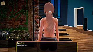 my new family plays with blonde tits in game