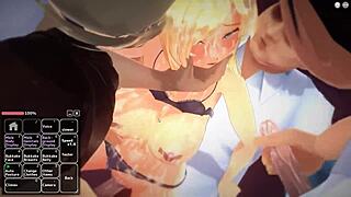 I am a blonde girl having lots of fun