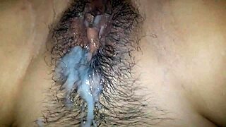 He Cums on Her Pussy Lips Casually