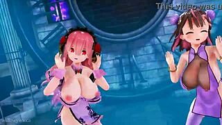 two girls dancing in 3d animation 🎶