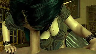 Goth Elf Gives Handjob and Blowjob in POV 3D Porn!