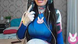 ASMR Roleplay Cosplay DVA Overwatch with Brazilian Teen Cum