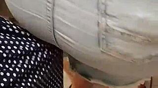 Skirtshouse encounters clear jeans skirt in intriguing way