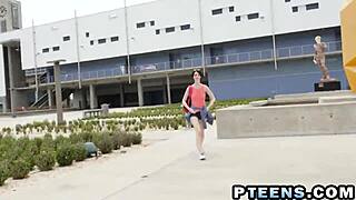 Young hottie bangs old stud in doggy on the floor. So hot and shaved!