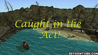 Hot 3D animated lesbian action on the boat: sensual pussy licking and hardcore sex