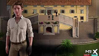 Redhead riding cowgirl on monster cock in anime creampie anal scene