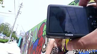 chrissy saunders in a rough scene with oral action