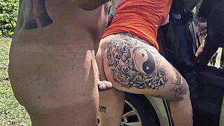 Blonde Friend Gets Fucked Bareback by Three Guys in Car Pussy Sex