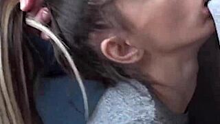 Candie cross on knees for facial blowjob?