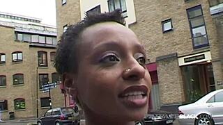 Private Black: Interracial Ebony Girl Lala Takes Two Men in Double Penetration