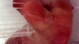 I take off my nylon and take a shower