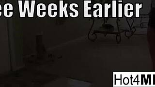 Sexy redheaded milf enjoys cum on big tits