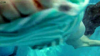 Skinny Teen Anna Netrebko Bathes Underwater In The Pool