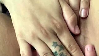 Horny cousin soaks hand during intense masturbation!