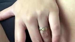 Horny cousin soaks hand during intense masturbation!