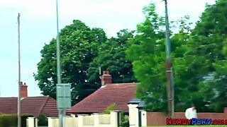 real brit chick gets messy facial while suckin' hard