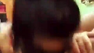 Mamada con antifaz deepthroat blowjob