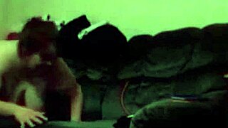 Wife deepthroats husband's big cock then gets fucked and creampied.