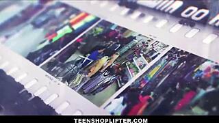 Blonde shoplifter with perfect teen body gets fucked by horny officer