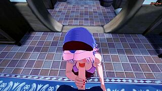 Sakura bent over for POV doggystyle against the wall in Naruto hentai