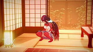 anime hentai game with mita in various outfits and positions