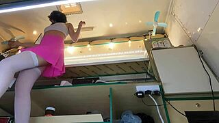 This Crazy Girl Doesn't Mind Upskirt at Work!