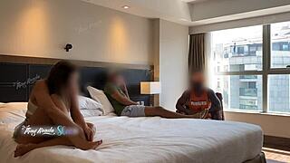 my bbc friend pounded me hard before my cuckold husband