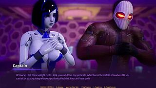 In Subverse Episode 1, hot robot slut sucks cock in space